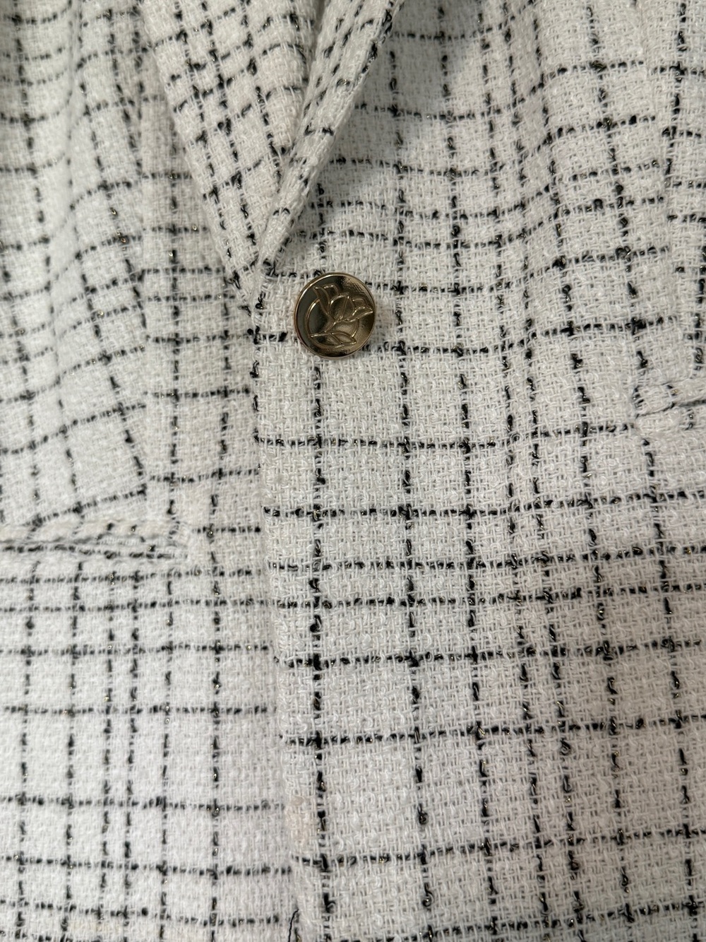 Draper James White Tweed Plaid Blazer - Picture 3 of 11